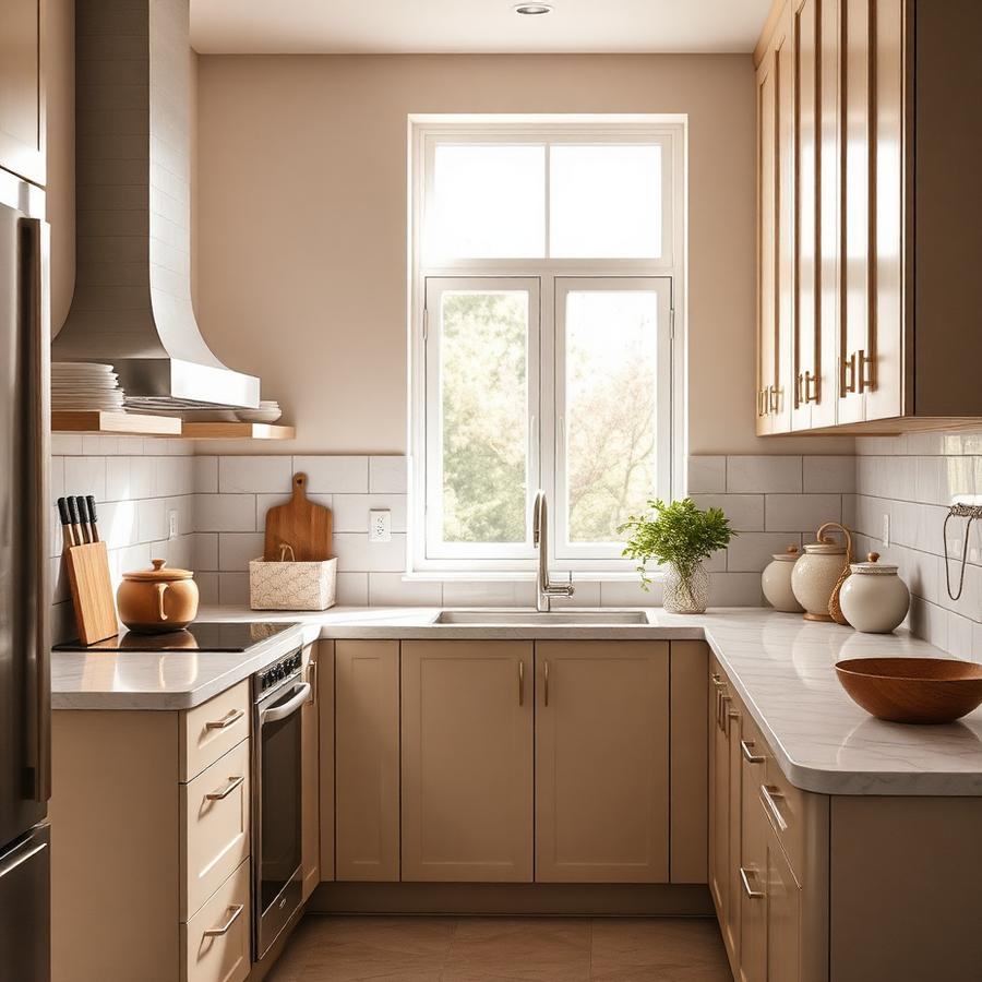 Clean, organized kitchen counters in a Peninsula home